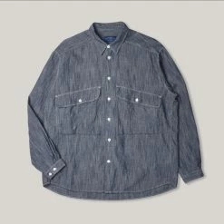 BARBOUR Shop 23 1ST PAT-RN SLUB CHAMBRAY 1982 SHIRT - LIGHT BLUE
