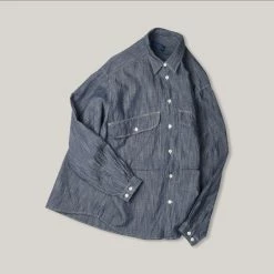 1ST PAT-RN SLUB CHAMBRAY 1982 SHIRT - LIGHT BLUE -BARBOUR Shop 1STPAT8 1024x1024@2x