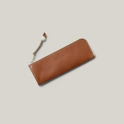 NIGEL CABOURN LEATHER PENCIL CASE - BROWN