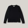 MERZ B SCHWANEN WOMEN'S RELAXED LONG SLEEVE CREW - DEEP BLACK -BARBOUR Shop April162020 CabournAcc Merz Yuk Mon 209 1024x1024@2x