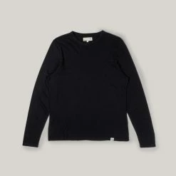 MERZ B SCHWANEN WOMEN'S RELAXED LONG SLEEVE CREW - DEEP BLACK