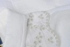 BLUE BLUE JAPAN DOBBY SATIN SCALLOP RUFFLED BLOUSE - WHITE -BARBOUR Shop BBJ OCT22 DETAILS 109 1024x1024@2x