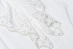 BLUE BLUE JAPAN DOBBY SATIN SCALLOP RUFFLED BLOUSE - WHITE -BARBOUR Shop BBJ OCT22 DETAILS 110 1024x1024@2x