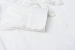 BLUE BLUE JAPAN DOBBY SATIN SCALLOP RUFFLED BLOUSE - WHITE -BARBOUR Shop BBJ OCT22 DETAILS 111 1024x1024@2x