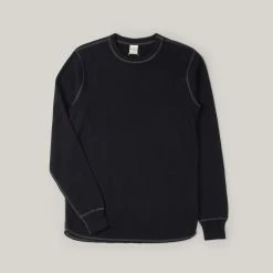 BUZZ RICKSON WAFFLE KNIT THERMAL - BLACK