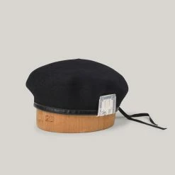 H.W. DOG & CO. LEATHER BERET - BLACK