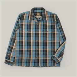 INDIGOFERA WEBSTER SHIRT - BLUE/ GOLD/ BROWN/ BLACK