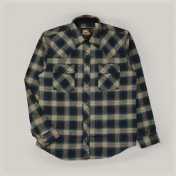 INDIGOFERA DAWSON FLANNEL SHIRT - BLACK/ PETROL/ RUST