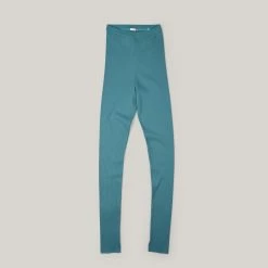 LENO COTTON RIB LEGGINGS - GREEN