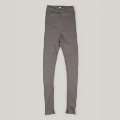 LENO COTTON RIB LEGGINGS - GREGE