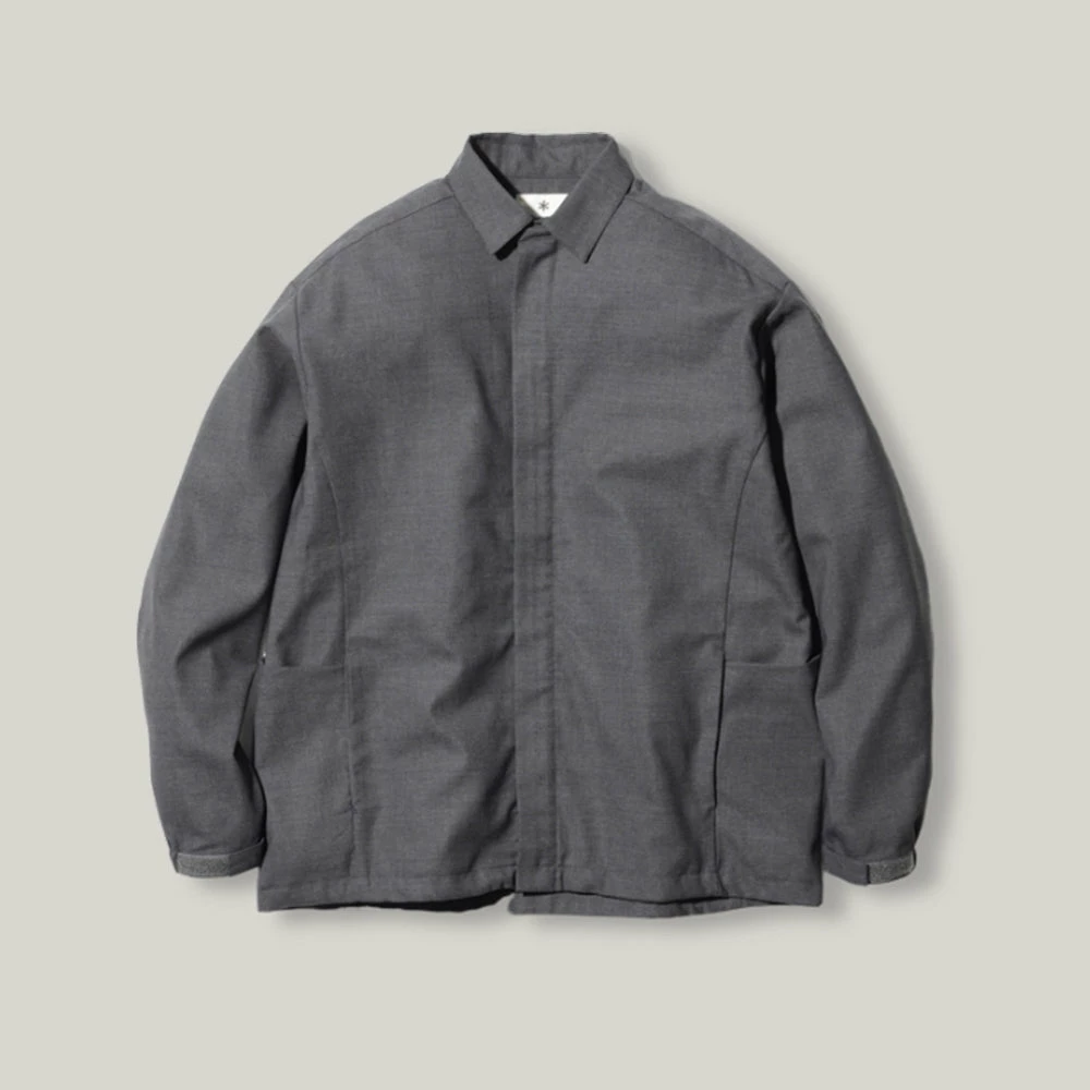 SNOW PEAK HYBRID WOOL SHIRT - GREY 3 SNOW PEAK HYBRID WOOL SHIRT - GREY