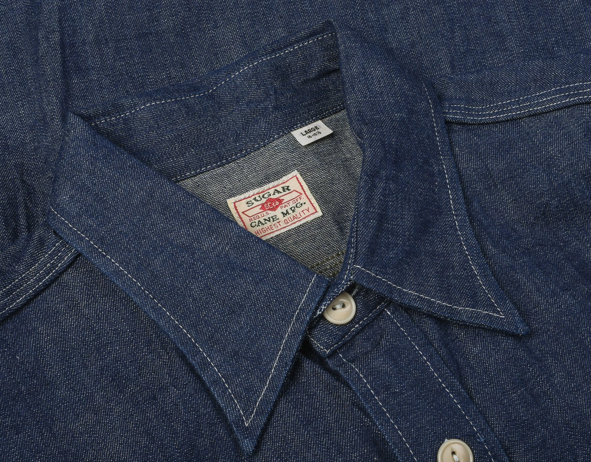 SUGAR CANE BLUE DENIM WORK SHIRT 6 SUGAR CANE BLUE DENIM WORK SHIRT - Image 4