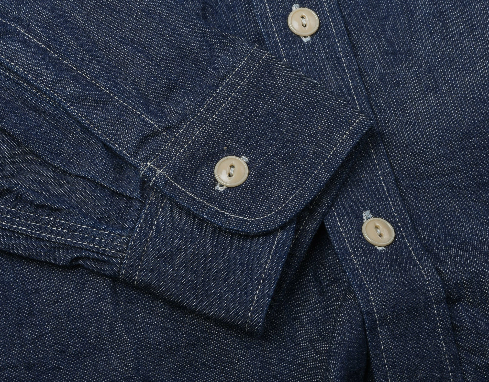 SUGAR CANE BLUE DENIM WORK SHIRT 8 SUGAR CANE BLUE DENIM WORK SHIRT - Image 6