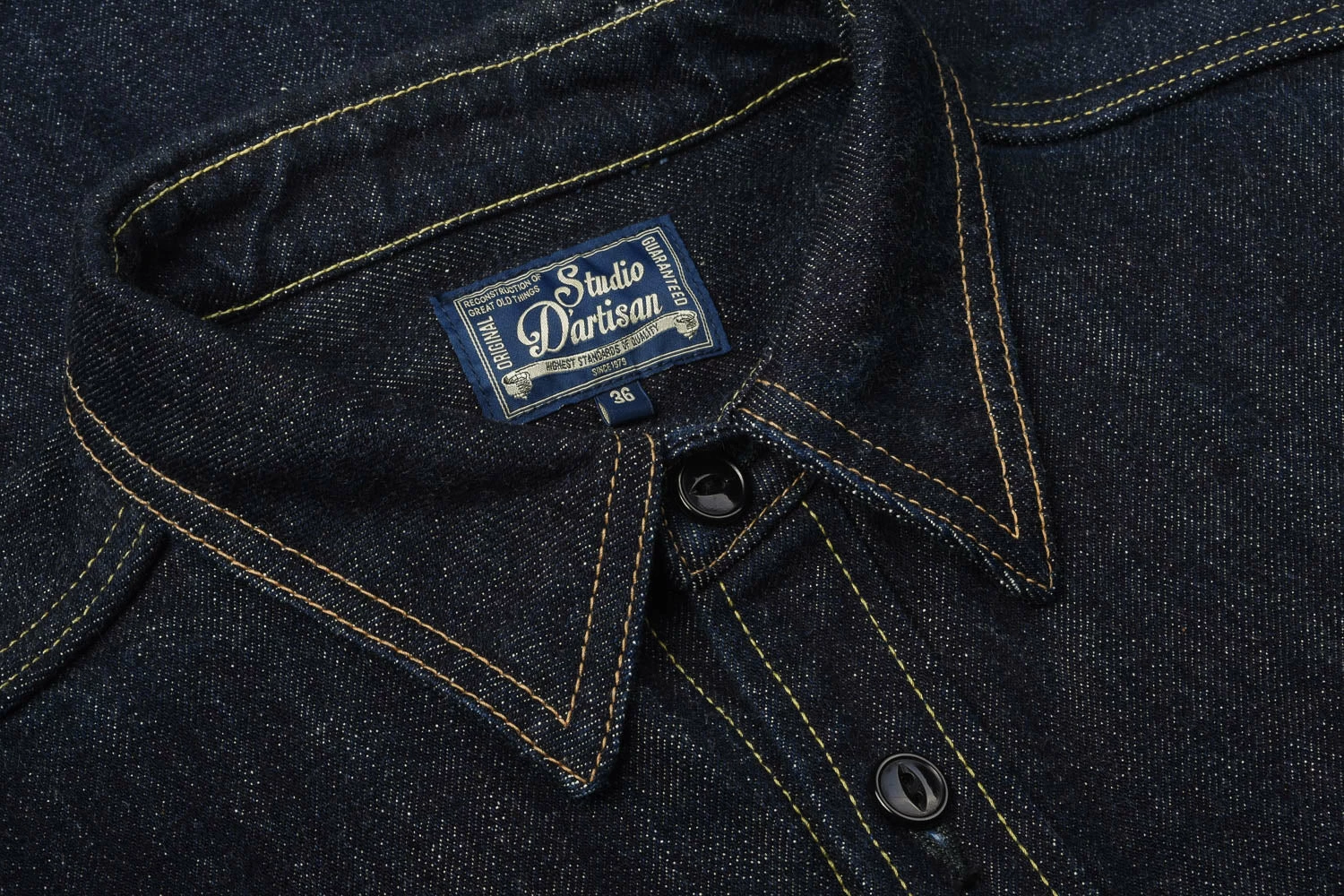 USED STUDIO D'ARTISAN DENIM WORK SHIRT 5 USED STUDIO D'ARTISAN DENIM WORK SHIRT - Image 3