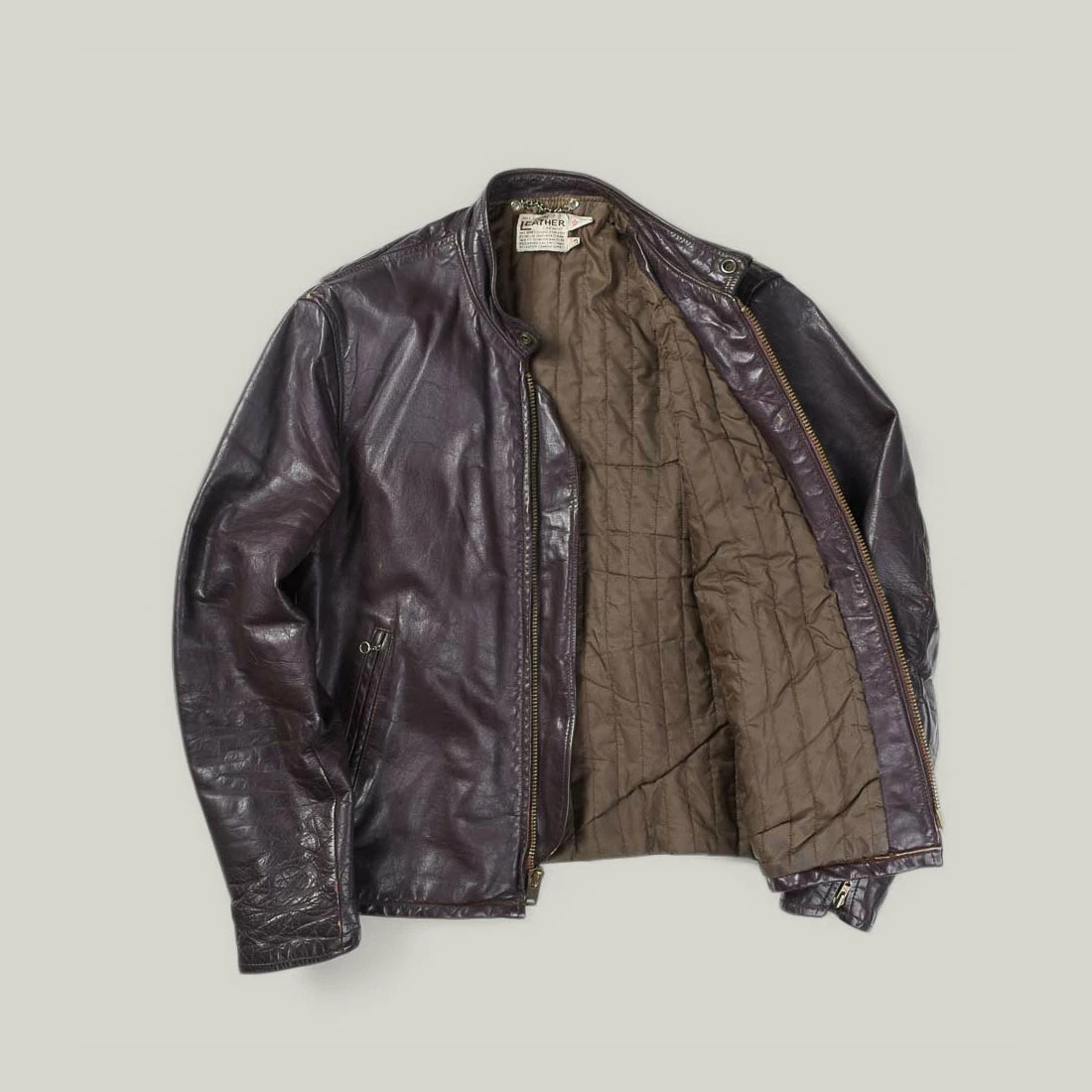 USED VINTAGE LEATHER JACKET - BURGUNDY 4 USED VINTAGE LEATHER JACKET - BURGUNDY - Image 2